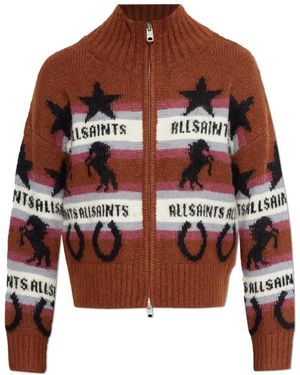 AllSaints Truien & Vesten ,Bruin ,Katoen Epona Cardigan - Rood