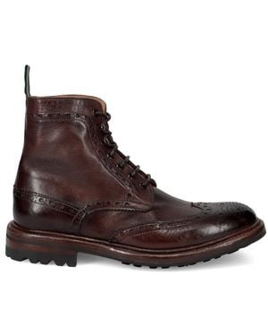 Green George Lace-Up Boots - Marrone