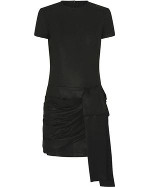 Pinko Short-Sleeve Draped Mini Dress - Black