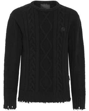 Philipp Plein Round-Neck Knitwear - Black