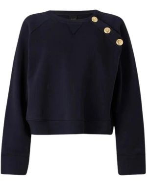Pinko Hoodies & Sweatvesten ,Blauw ,Katoen Margarina Maglia Felpa