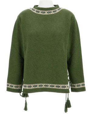 Bode Round-Neck Knitwear - Green