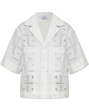 Paul Smith Overhemden ,Wit ,Openwork Shirt