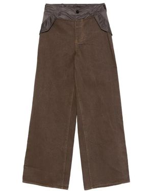 Sacai Wide Jeans - Brown