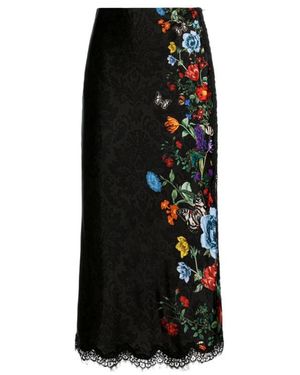 Alice + Olivia Rokken ,Veelkleurig ,Maeve Kant-Afgewerkte Sliprok - Zwart