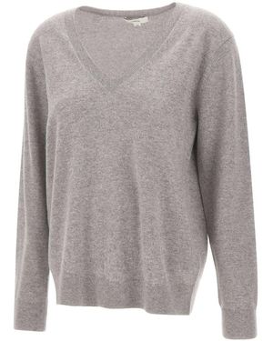 Vince Truien & Vesten ,Grijs ,Kasjmier Cashmere Weekend V-Neck Sweater