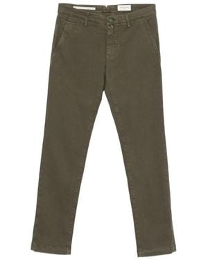Jacob Cohen Grüne Hose Mit Schrägen Taschen