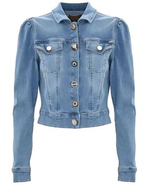 Kocca Jassen ,Blauw ,Katoen Katoenen Denim Kort Jack Met Zakken