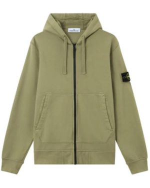 Stone Island Zip-Through Hoodie - Groen