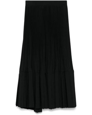 Junya Watanabe Rokken ,Zwart ,Wol Geplooide Rok Met Riem