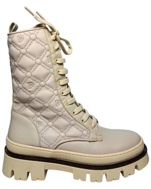 Pollini Lace-Up Boots - Neutro