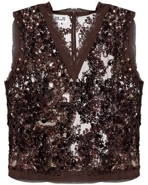Baum und Pferdgarten Sleeveless Tops - Marron