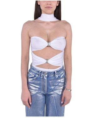 MVP WARDROBE Body Mit Herzförmigem Ausschnitt Und Kristallverzierungen - Blau