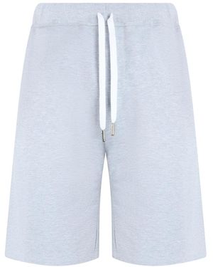 Fedeli Korte Broeken ,Grijs ,Katoen Lichte Zomershorts Met Trekkoord - Blauw