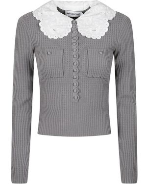 Self-Portrait Tops ,Grijs ,Polyester Crewneck