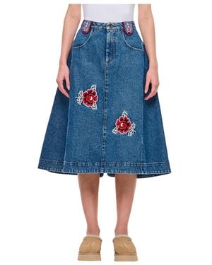 Molly Goddard Denim Skirts - Blue