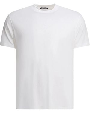 Tom Ford Lyocell Katoen T-Shirt Met Ronde Hals - Wit