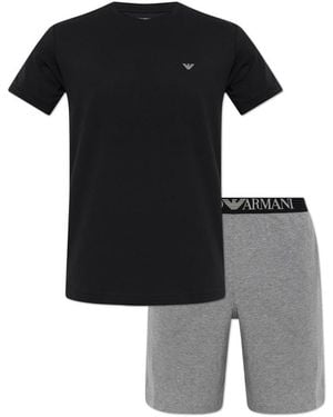Emporio Armani Korte Pyjamaset - Zwart