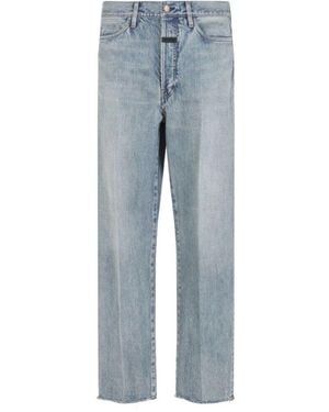 Fear Of God Blaue Denim Jeans Mit Logo