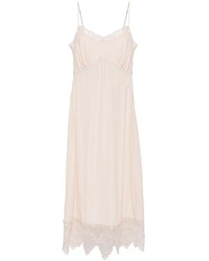 Simone Rocha Vestido Nude Con Ribete De Encaje, Mujer, Talla - Neutro