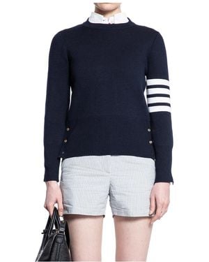 Thom Browne Round-Neck Knitwear - Blue