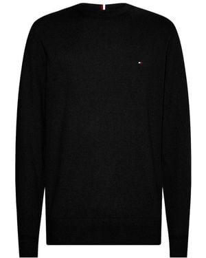 Tommy Hilfiger Truien & Vesten ,Zwart ,Katoen Katoenen Kasjmier Ronde Hals Trui