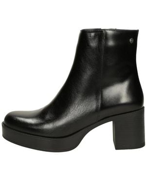 Fluchos Schoenen ,Zwart ,Leer Bowy Enkelboot
