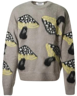 MSGM Round-Neck Knitwear - Gris