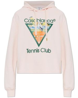 CASABLANCA Hoodies & Sweatvesten ,Roze ,Katoen The Hoodie - Wit