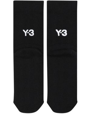 Y-3 Ondergoed ,Zwart ,Katoen Zwarte Gestreepte Logo Sokken