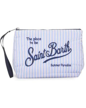 MC2 Saint Barth Aline Baumwoll Micro Triple Stripes Clutch - Blau