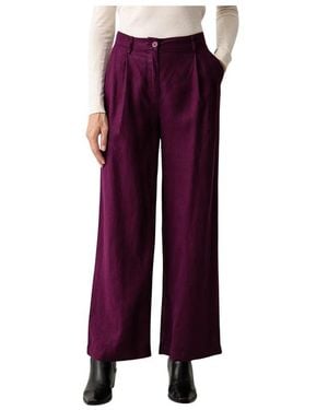 Benetton Weite Leinenhose - Lila