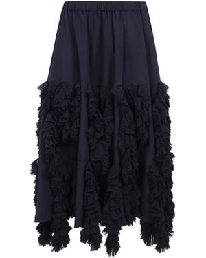 Comme des Garçons Polyester Brede Dikke Midirok - Blauw