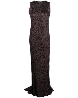 VITELLI Bodenlanges Kleid Mit Drapierungsdetails - Schwarz