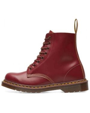 Dr. Martens Handgefertigte vintage 1460 stiefel aus quilon-leder - Rot