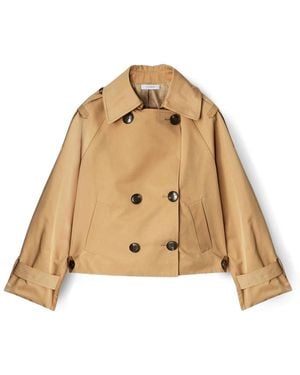 mötivi Kurzer zweireihiger trenchcoat - Natur