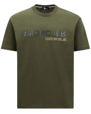 Moncler Dunkelgrünes logo-t-shirt