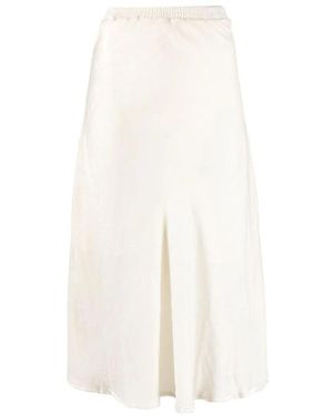 Gold Hawk Midi Skirts - White