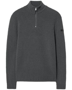 Rrd Cinematt Pullover Mit Halbem Reißverschluss - Grau