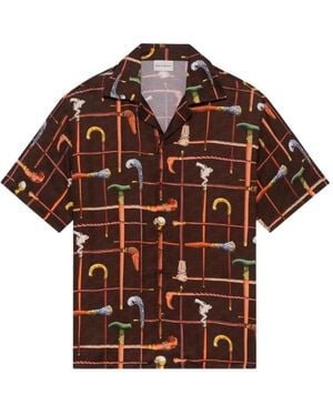 Drole de Monsieur Short Sleeve Shirts - Brown