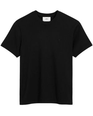 Ami Paris Herzdruck T-Shirt - Schwarz