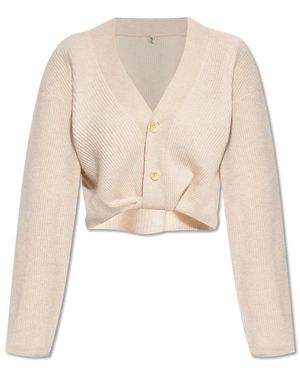 R13 Kaschmir-Strickjacke - Natur