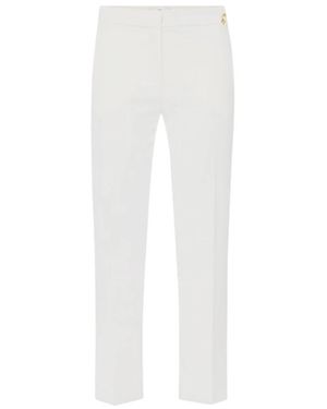 Elisabetta Franchi Chique Ivoor Broek Met Gouden Detail - Wit