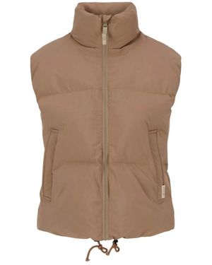 Zusss Jassen ,Polyester Korte Bulky Bodywarmer - Bruin