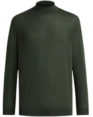 Kiton Blauer Diamant Mock Hals Top - Grün