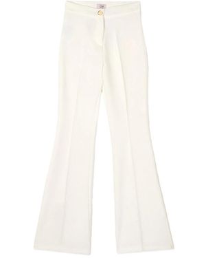 Oltre Flare Broek Met Hoge Taille - Wit
