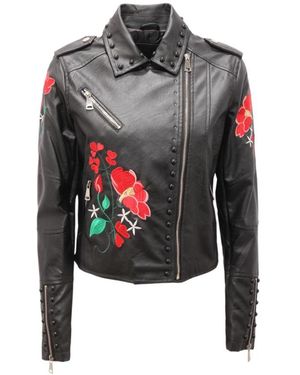Mangano Jassen ,Zwart ,Giubbino Eco Pelle Wo Jacket