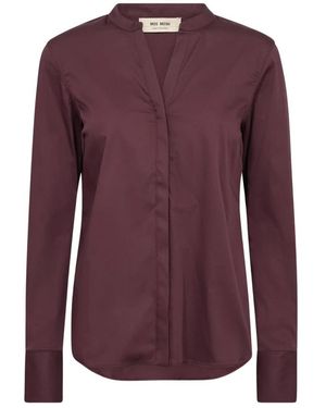 Mos Mosh Overhemden ,Paars ,Leer Roy Blouse