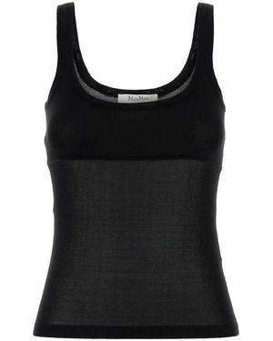 Max Mara Biada Oberteil Mit Weitem Ausschnitt - Schwarz