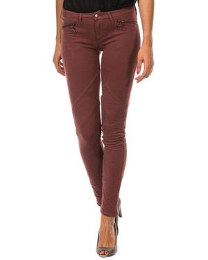 Met Stretch Leggings Rits Sluiting - Rood